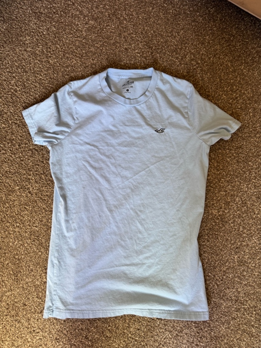 Hollister Men's Pale Blue Crew Neck Tee